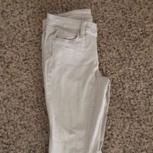 LOFT tan skinny ankle pants